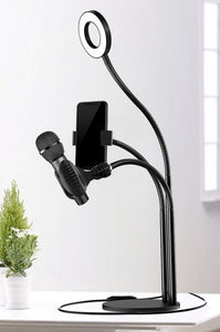 Phone Holder with Lamp and Microphone Holder - Ledom Life Savers